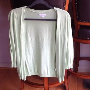 New York & company Mint green 3/4 sleeve cardigan